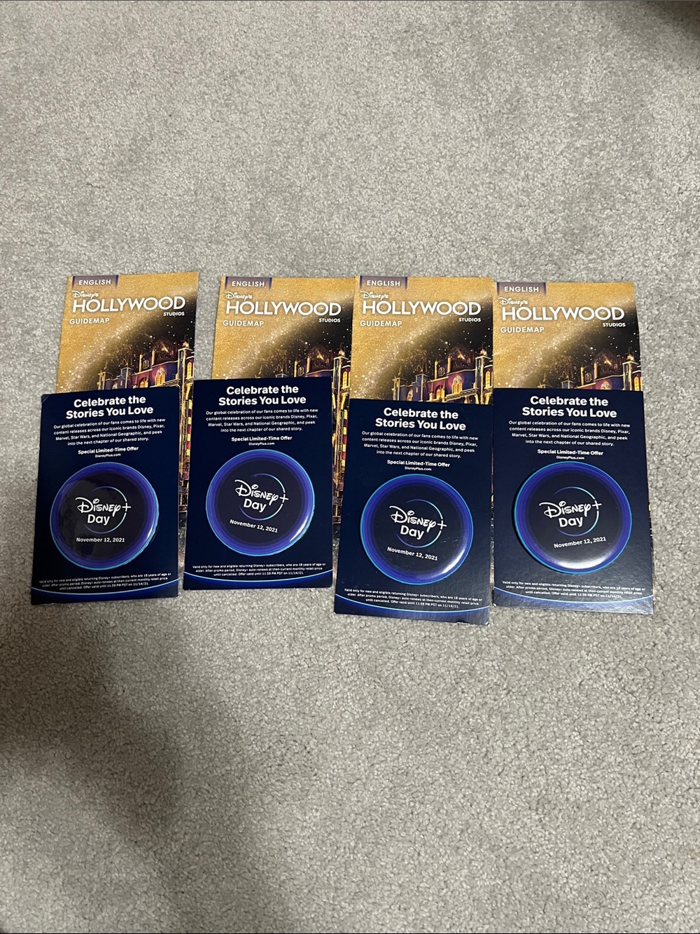 4 Disney+ day commemorative collective pin & map from Disney’s Hollywood Studios